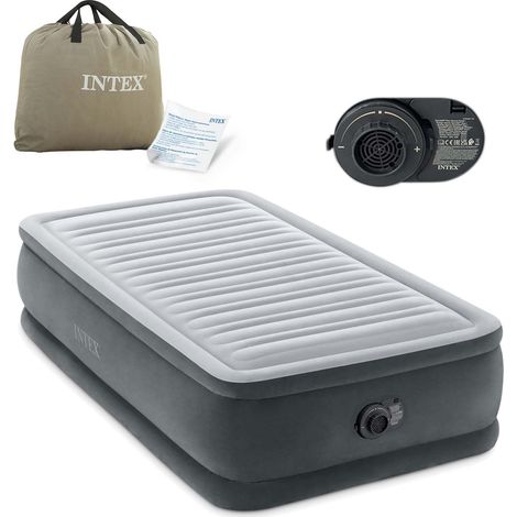 Intex Fibertech Comfort Plush Elevated Luftmatratze Grau