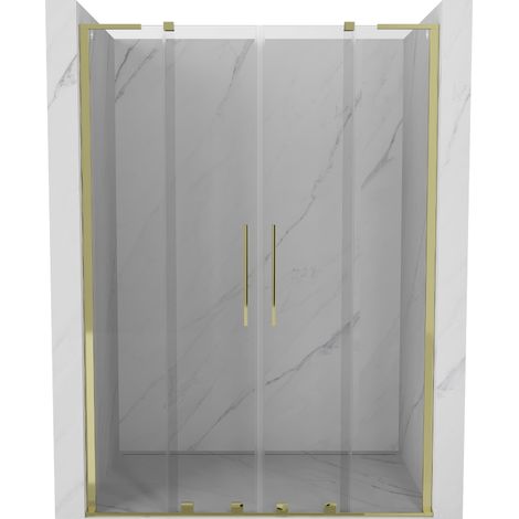 Mexen Velar L Duo porte de douche coulissante 160 cm, transparent, or - 871-160-003-02-50 (1/5)