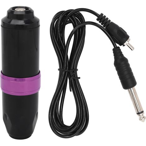 Stylo à tatouage ABS, stylo à aiguille tout-en-un, interface RCA, noir et violet. (1/5)