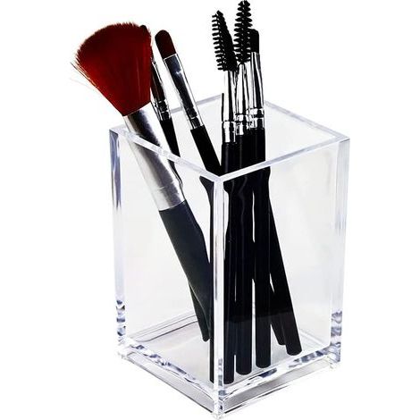 Porte-crayon en acrylique transparent, porte-brosse de maquillage transparent, accessoires de bureau, organisateur de papeterie pour accessoires de bureau (1/5)