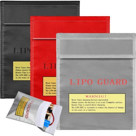 Sac Ignifuge Anti-Feu - 3 pièces, Sac Ignifuge Anti-Feu Étanche - Pour Batterie Lipo/Documents/Valeurs (1/5)