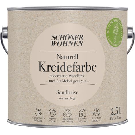 Schöner Wohnen Naturell Kreidefarbe 2,5 Ltr. Sandbriese warnes Beige