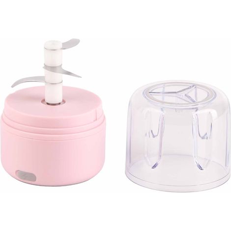 Hachoir à Ail Électrique USB Lame Inox 250ML Puissant Rose - Broyeur d'Ail Pratique (1/5)
