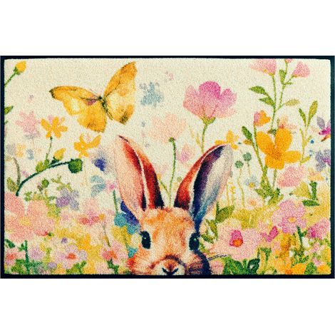 FLOORNOVO Schmutzfangmatte Trend Design - 75 cm x 50 cm - Felina - waschbare Fußmatte Innen und übderdachte Außenbereiche (1/3)