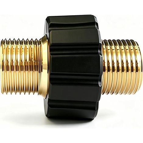 Raccord Rapide de Tuyau, Adaptateur pour Nettoyeur Haute Pression à Double Mâle M22 x 1,5 Compatible avec HD (1/5)