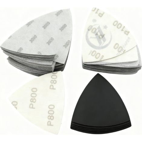 Papier Ponceuse Triangulaire 40 PCS 93mm Papier de Verre Triangulaire Utilisation à Sec et Humide 100, 240, 400, 800, 1000, 1500, 2000 3000 Triangles de Ponçage pour Métal Bois peinture Auto (1/5)