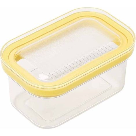 Beurrier En Plastique, De Coupe Récipient, Beurre Récipient à, Boîte à Beurre Avec Coupe-Trancheuse Récipient à Fromage, Pour 500 G De Beurre, Boîte à Fromage Transparente (1/5)