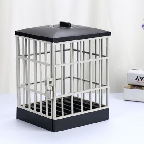 Boîte de verrouillage de prison de téléphone portable Téléphone mobile Prison avec Timer meuble rangement Noir et gris (1/4)