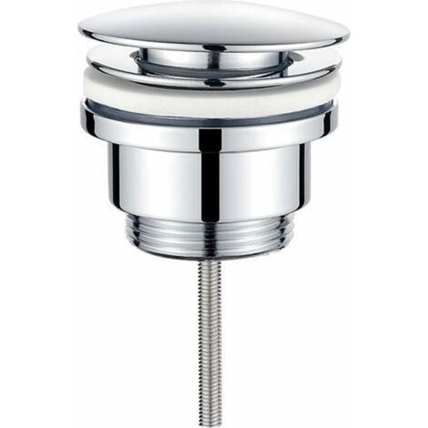 Bonde De Vidage Lavabo Pop-Up Sans Trop-Plein - Laiton Massif - Chrome - Pour Trou 35 mm - 1 Pièce (1/4)