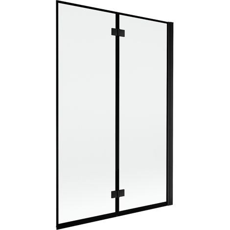 Mexen Mist paroi de baignoire à 2 volets droite 120 x 150 cm, cadre noir, noir - 8A9-120-002-70-70-P (1/5)