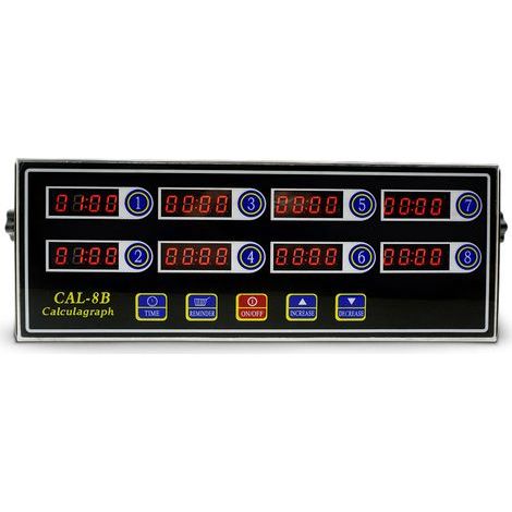 Minuterie de Cuisine NuméRique Commerciale à 8 Canaux, Minuterie de Calcul en Acier Inoxydable avec Alarme, Rappel D'Horloge (1/2)