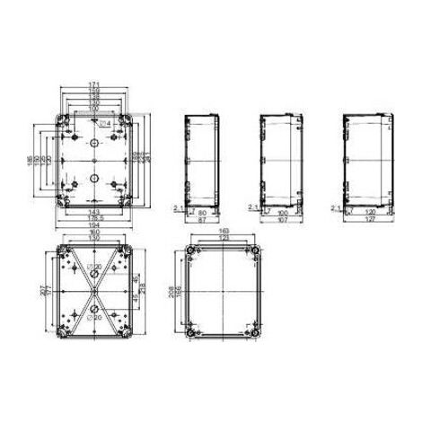 Boite industrielle 241x192x105 ABS - NSYTBS241910