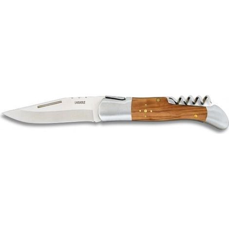 Couteau pliant laguiole lame inox manche bois d'olivier