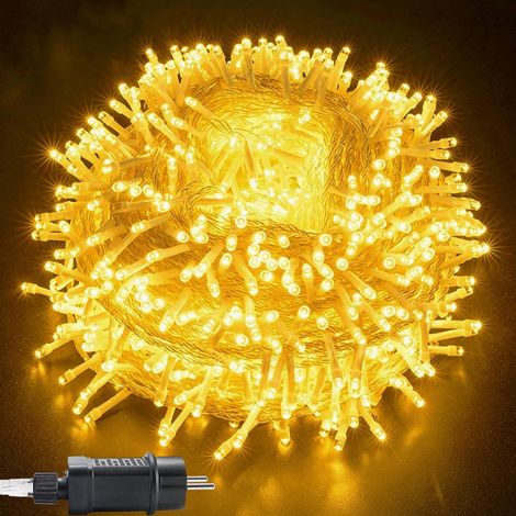 Guirlande lumineuse extérieure 100m 800 LED Guirlande lumineuse arbre de Noël avec minuterie, fonction mémoire, 8 modes, IP44 étanche pour Noël Fêtes Mariage Halloween, Blanc Chaud (1/5)