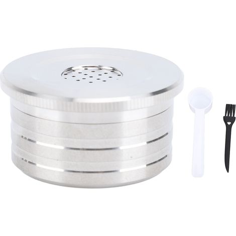 Capsule de café réutilisable en acier inoxydable, dosette pour Machine DELTA Q avec cuillère à brosse (1/5)