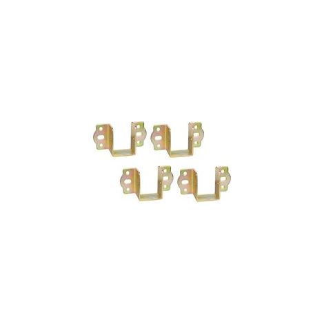 Supports Fixation Central pour Rail de Lit Suspension de Solive en Bois Largeur 35 mm Metal Connecteurs Raccord pour Cadre de Lit Chromé Jaune 4 pièces