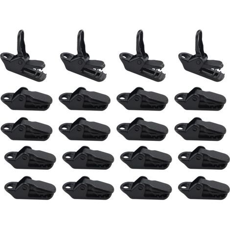 30 Pièces Clips de Bâche, Auvent Clip, Tente en Plastique pour Camping Canopy Clips de Bâche Auvents, Noir (1/5)