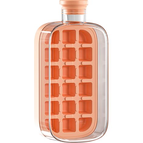 Bandeja para cubitos de hielo, bandeja para cubitos de hielo a presión, hervidor, taza, máquina de hielo doméstica, vaso para cubitos de hielo, bandeja mágica para cubitos de hielo, rosa (1/5)