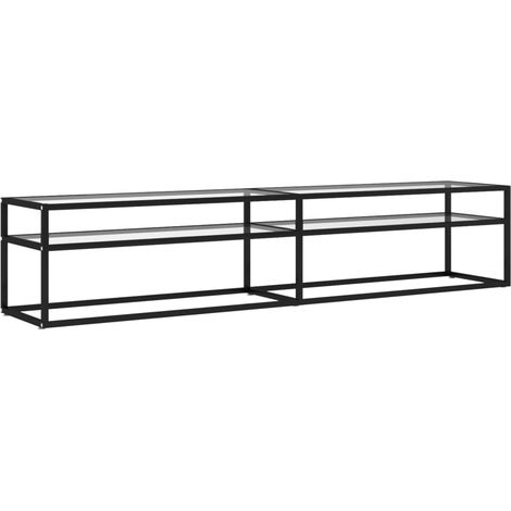 Mobile TV multimediale scaffale per televisione televisione buffet sala da pranzo soggiorno camera da letto trasparente 200 x 40 x 40,5 cm vetro temperato trasparente 020028498