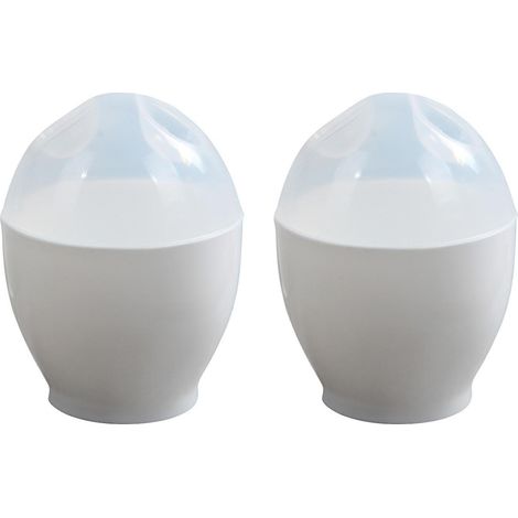 x 2 pièces Cuiseur à œufs pochés réutilisable, facile à nettoyer, en forme d'œuf, résistant à la chaleur du micro-ondes (1/5)