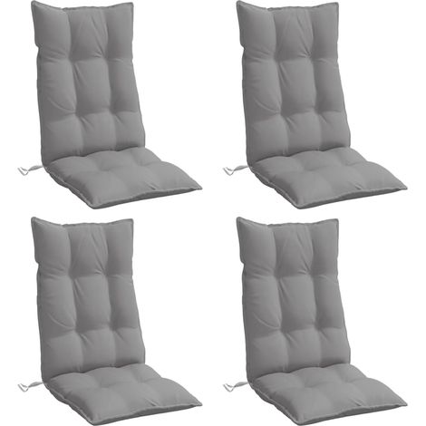 Coussins de chaise à dossier haut lot de 4 gris tissu oxford vidaXL