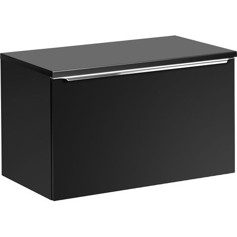 Waschtischunterschrank 80cm Éros mit 1 Schublade, Schwarz