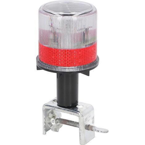 Solarbetriebene, robuste, reflektierende und wasserdichte LED-Blitzleuchte mit Warnkegel und Eisenhalterung