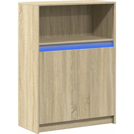 Credenza cassettiera cassettiera mobile contenitore organizer cucina soggiorno soggiorno con Sonoma LED 72 x 34 x 100 cm derivati del legno marrone 020029797