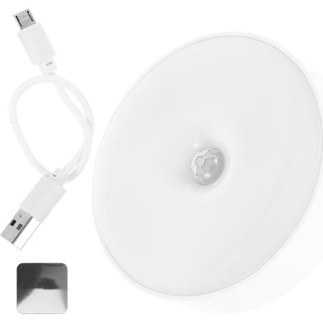 Veilleuse LED Capteur de Mouvement Intégrée, Lampe Applique Murale en PVC pour Chambre, Couloir et Escalier Intérieur (1/5)