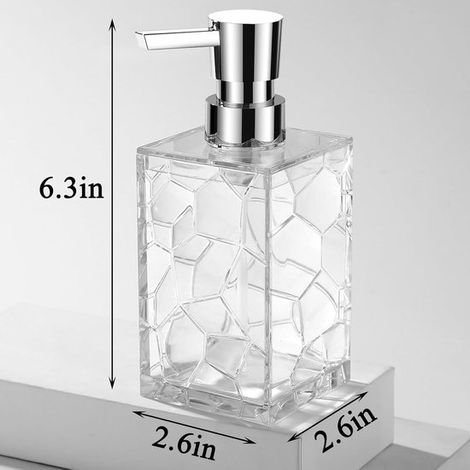 Dispensador de jabón de 320 ml, de plástico acrílico transparente, cocinas y dormitorios universitarios. 16 x 7 cm (1/5)