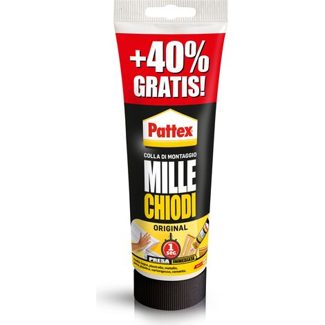 Henkel COLLA PATTEX MILLE CHIODI ORIGINAL TUBO GR.250+100 OMAGGIO 12.00 pz