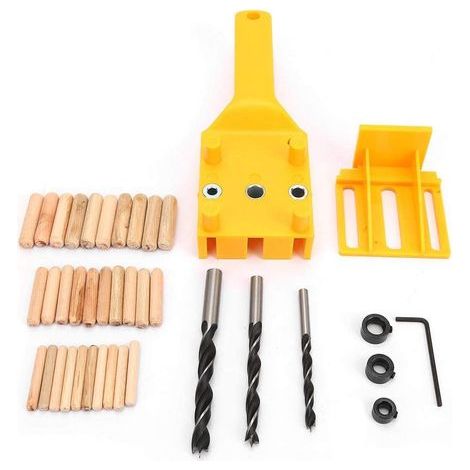 Outil de Guide de Forage de gabarit de Trou, Outil de Guide de Forage de gabarit de Trou Droit Tenu dans la Main en Plastique ABS localisateur de menuiserie de menuiserie(Outil 38Pcs) (1/5)