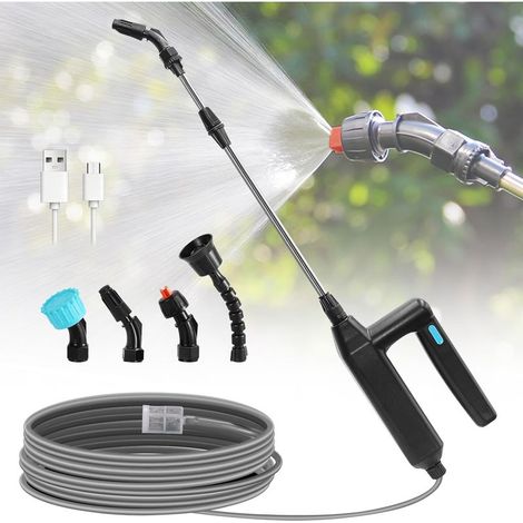 Pulverisateur Electrique avec 2 Vitesses, 7.4V Puissant Pulverisateur de Jardin avec 4 Buses Reglables, Pulvérisateur Électrique avec 5M Tuyau pour Patio,Pelouse,Lavage de Voiture (1/5)