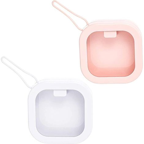2 pcs Boite a Bijoux Voyage,Boite a Bijoux de Voyage Pour Bagues,Boucles D'oreilles,Collier Cadeaux Essentiels de Voyage(Rose et Blanc) (1/5)