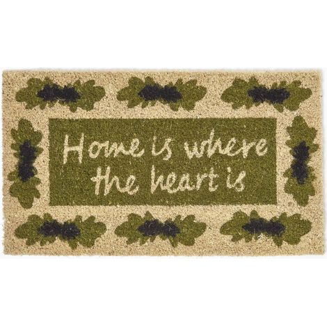 HOMESCAPES Fussmatte Home is where the Heart is 100% Kokosfaser