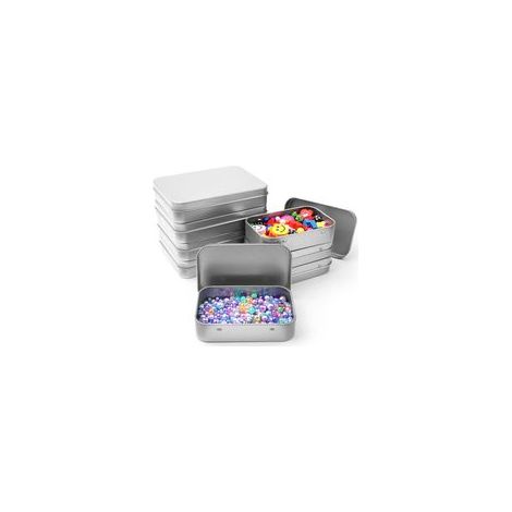 Lote de 8 boîtes en métal con cubierta, petites boîtes de rangement rectangulares en métal, boîtes de rangement en métal para bombones y pequeños objetos