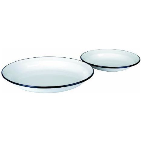 Assiette creuse 28Cm Acier émaillé blanc Ibili