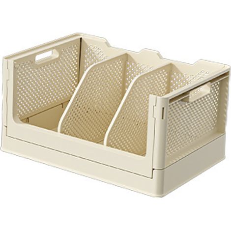 Boîte de rangement bureau plastique pliable, corbeille de stockage polyvalente pour chambre (1/4)