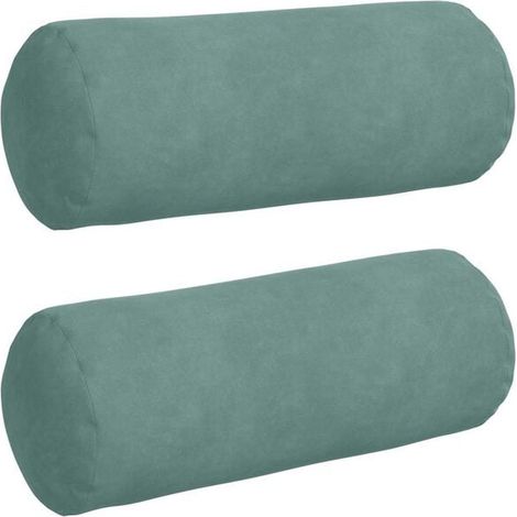 Coussins décoratifs, lot de 2, vert d'eau, 15 x 40 cm de diamètre (1/5)