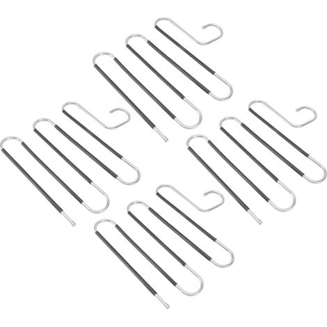 Lot de 4 cintres en forme de S, gain de place, 5 niveaux, en acier inoxydable, pour le rangement des pantalons (1/5)