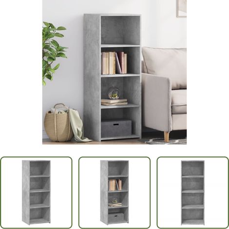 vidaXL Hochschrank - Highboard Betongrau 45x41x124 cm Holzwerkstoff (1/5)