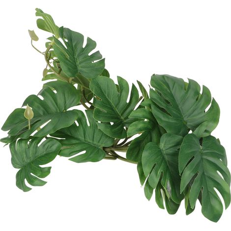 Feuilles de palmier artificielles naturelles et sûres, décoration amusante en forme de tortue avec ventouse pour terrarium à reptiles (1/5)