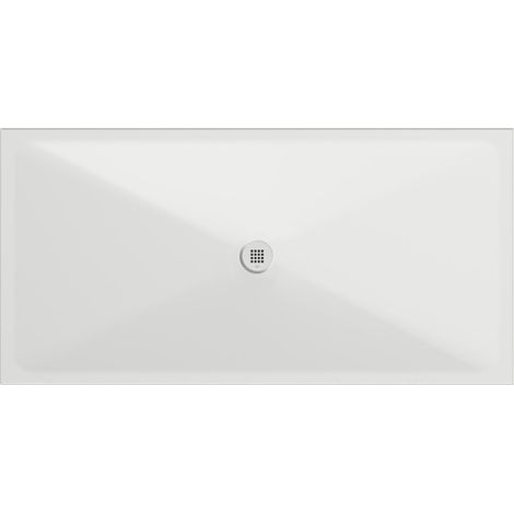 Receveur de douche rectangulaire en céramique 200x100x2cm, blanc mat (1/2)