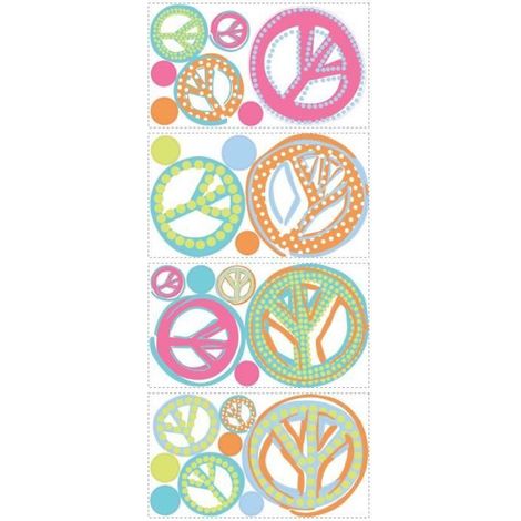 BRILLANT PEACE - Stickers repositionnables motifs peace and love (1/4)