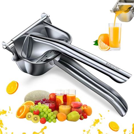 Presse agrume manuel extracteur jus fruit frais acier inoxydable dimension 22 sur 11 centimetres couleur argent (1/5)