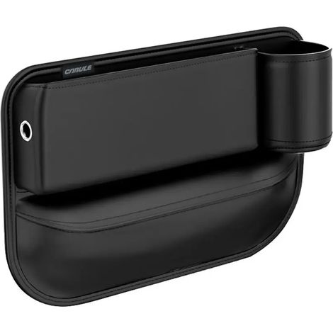 (Conducteur principal) Boîte de rangement pour siège auto avec combleur d'espace, porte-gobelet, organiseur multifonction pour téléphone et portefeuille, pièces automobiles (1/5)