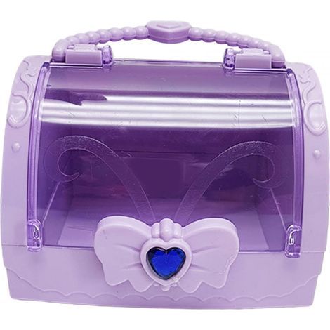 Boîte de rangement de bijoux, boîte de princesse, boîte de couture, organisateur d'accessoires de cheveux, mallette de rangement pour diadèmes de, violet (1/5)