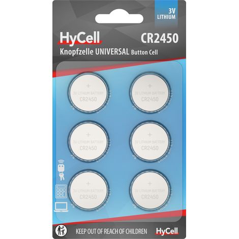 HyCell Lithium Knopfzellen CR2450 3V, 6 Stück (1/5)