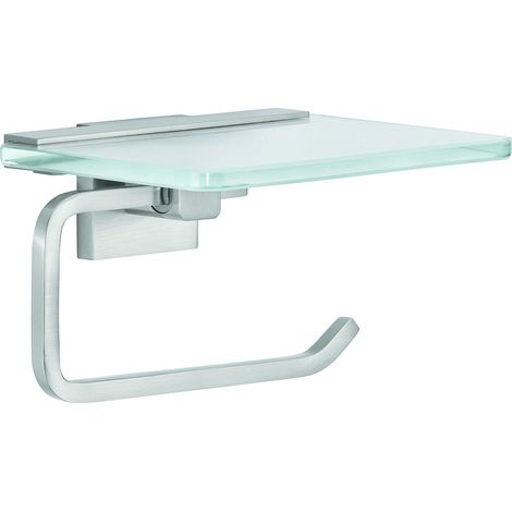 Tesa Exxclusiv Scopino WC, Autoadesivo, Look Acciaio Inox, Design Sofisticato, Inox Assicurato, 445mm x 98mm x 138mm (1/5)