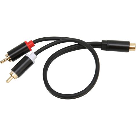 Câble Y RCA Femelle vers 2 Mâles pour Subwoofer, Adaptateur Double RCA Doré pour Amplificateurs, Chaînes Hi-Fi et Téléviseurs (1/5)